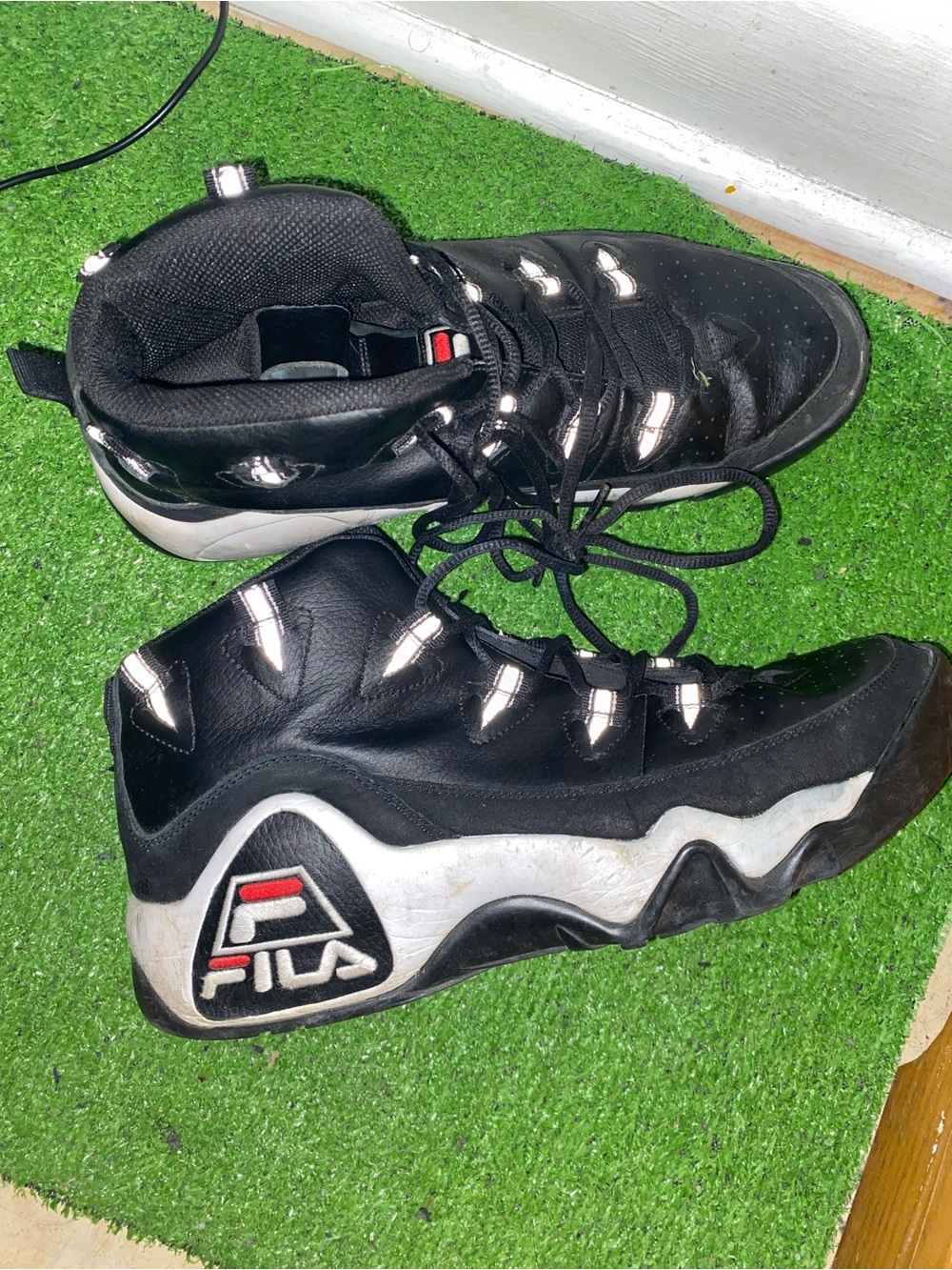 Fila Black and White Men’s High-Top Basketball Sneakers